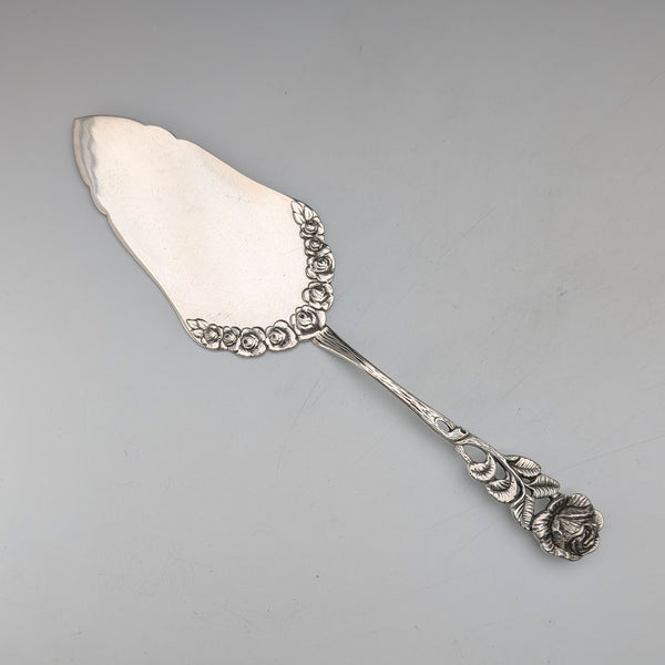 German Vintage Continental Silver Pastry Server 50g with Rose Decoration